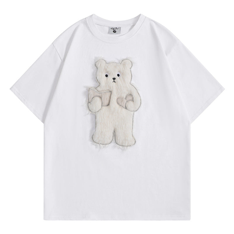 Camisetas streetwear Summer Vintage Bear Casual Loose Short Sleeve T-Shirt