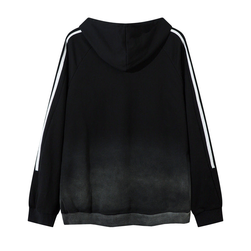 Streetwear Hoodie Vintage do gradual change hooded sweater embroidered hoodie