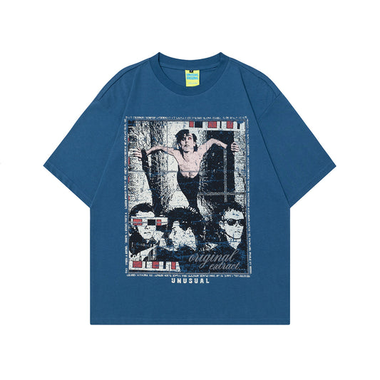 90s West Coast Hip Hop Fashion T Shirts Summer Cotton Loose Top