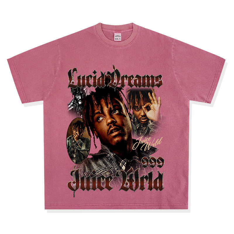 New york hip hop shop rap · Juice Wrld print hip hop, short sleeve T shirt