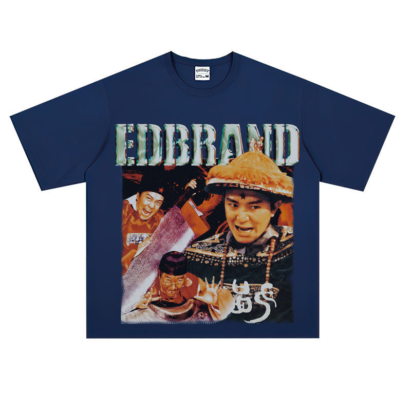 Film Star T Shirt Stephen Chow Derivative Short Sleeves Vintage American Street T-shirt