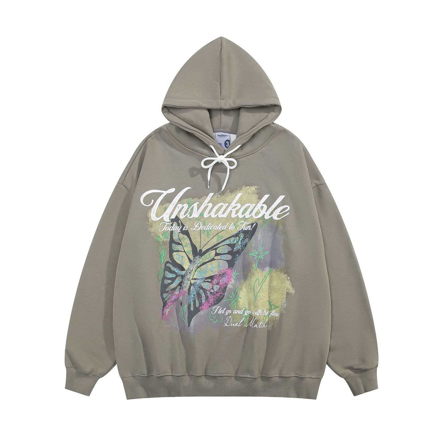 Vice streetwear autumn and winter butterfly letter print hooded sweater