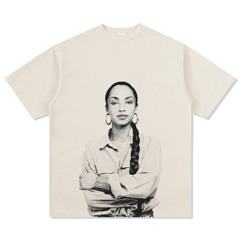 Marcas streetwear usa Sade Adu print short-sleeved t-shirt