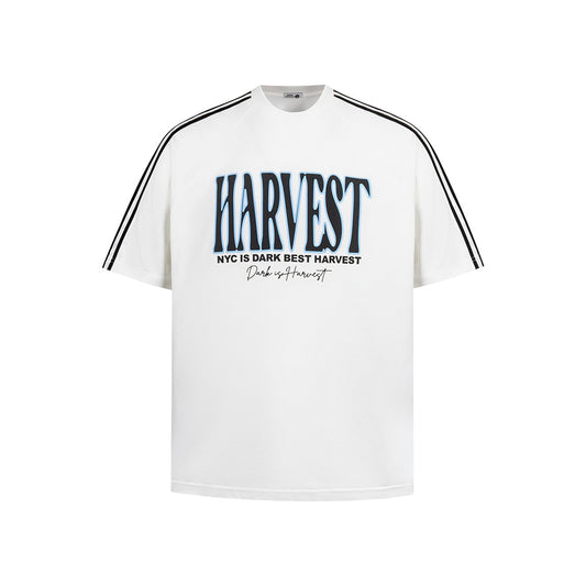 New York Hip Hop Style Casual Short Sleeve Vintage Webbing Alphabet Print T-Shirt