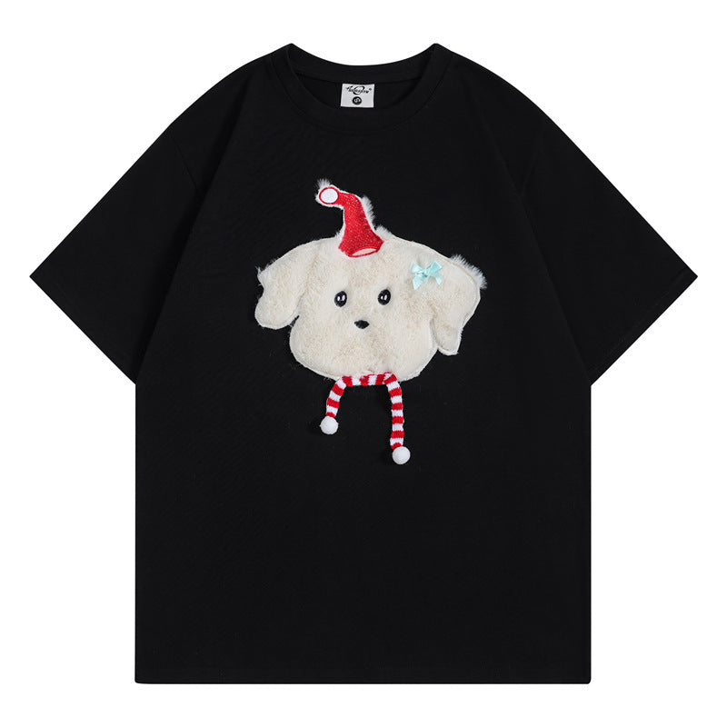 Camisetas streetwear Summer Vintage Puppy Casual Loose Short Sleeve T-Shirt