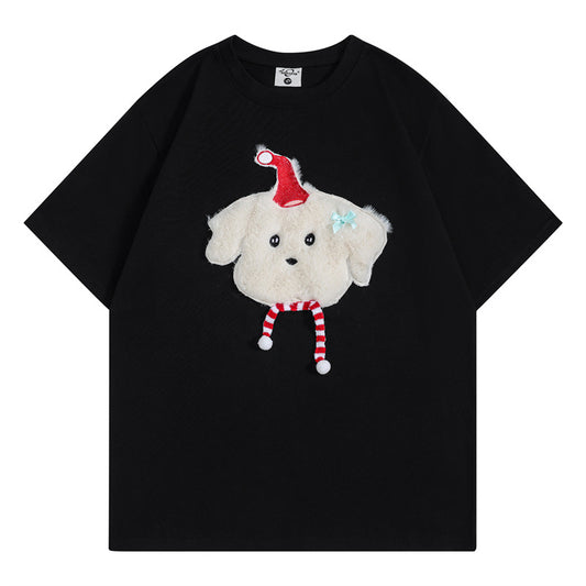 Camisetas streetwear Summer Vintage Puppy Casual Loose Short Sleeve T-Shirt