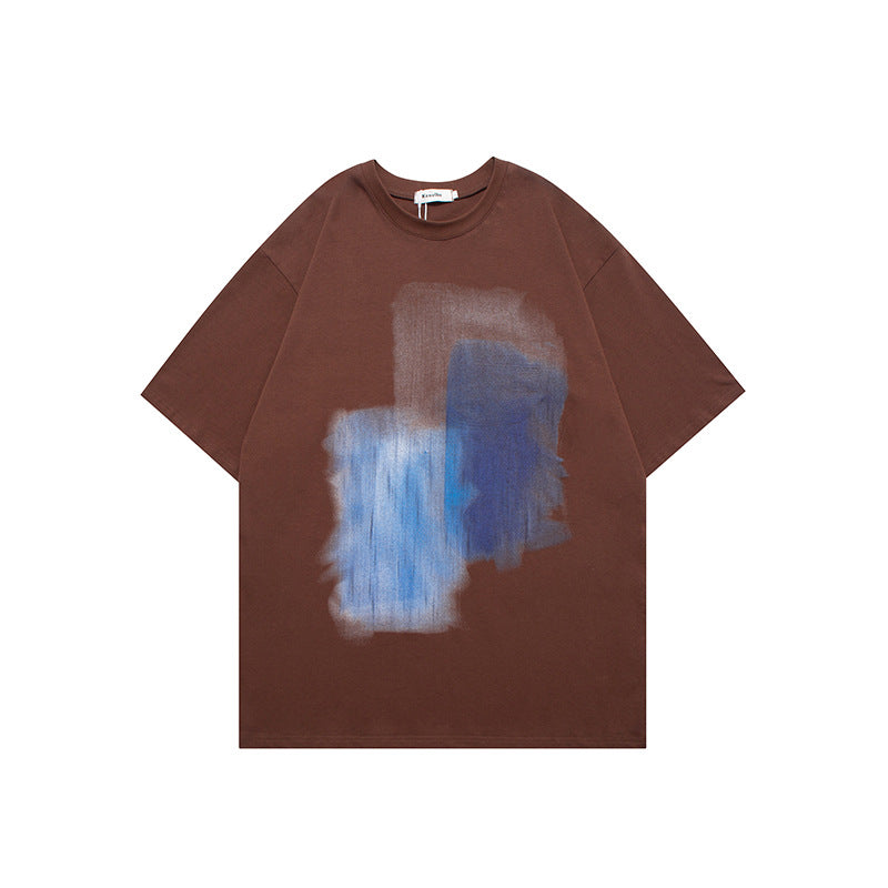 Vintage Tišö Rt graffiti print short-sleeved T-shirt loose casual tee