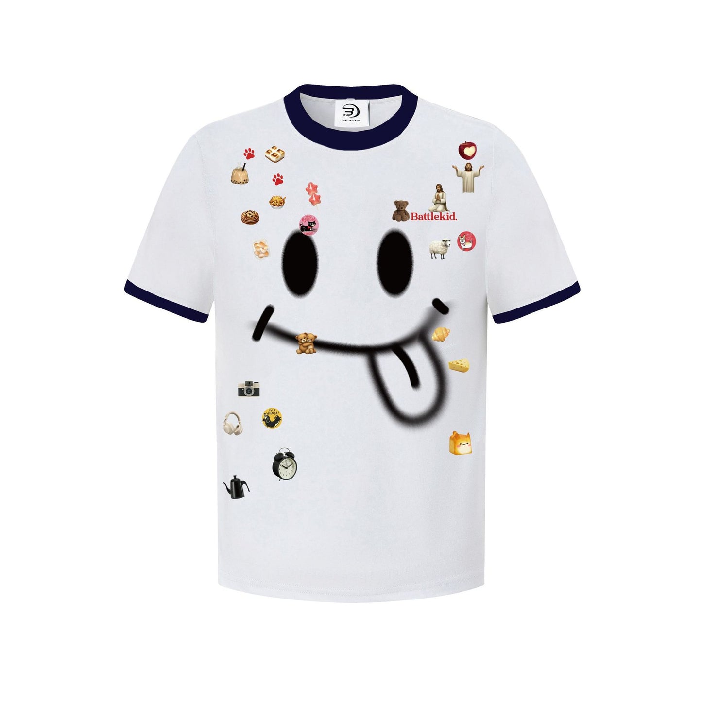 Hip Hop Clothes New York Vintage Smiley Pattern Short Sleeve T-Shirt Loose Casual