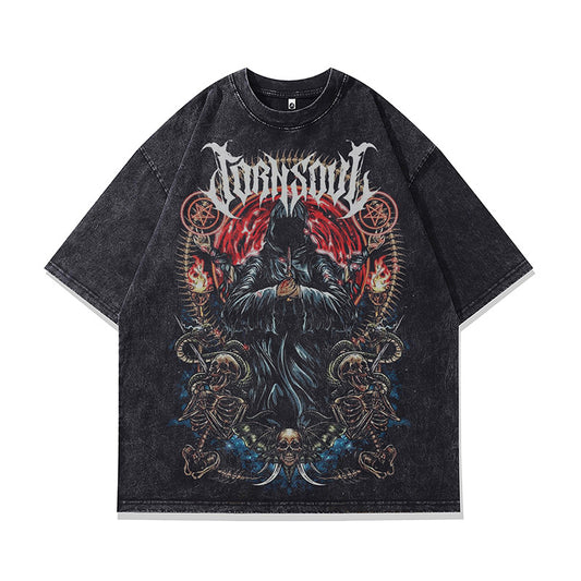Ropa Vintage Hombre Vintage Print Short Sleeve T-Shirt