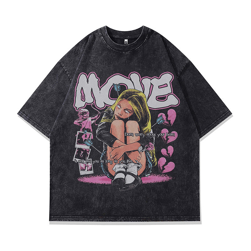 Ropa Vintage Hombre Cartoon Short Sleeve T-Shirt Male Female oversize