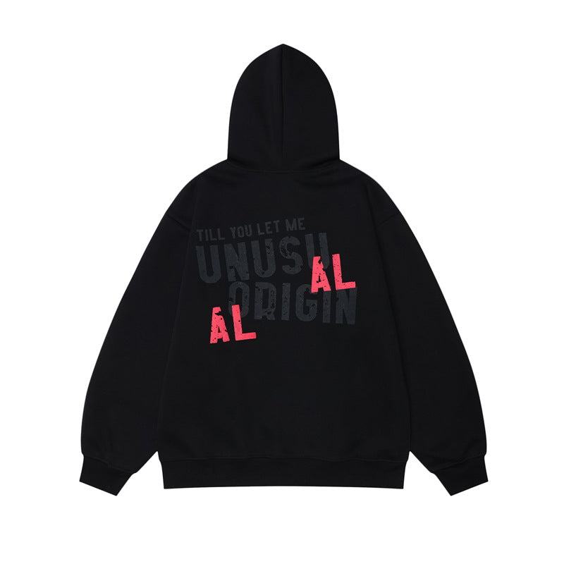 Streetwear Hoodie Vintage Alphabet Print Hooded Sweater Oversize Hoodie