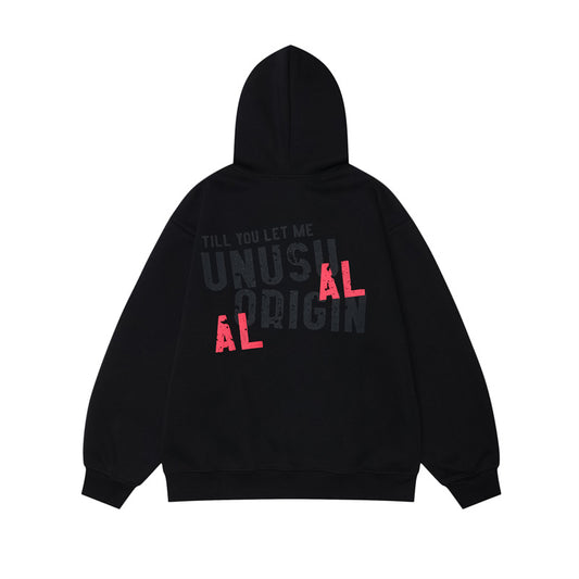 Streetwear Hoodie Vintage Alphabet Print Hooded Sweater Oversize Hoodie