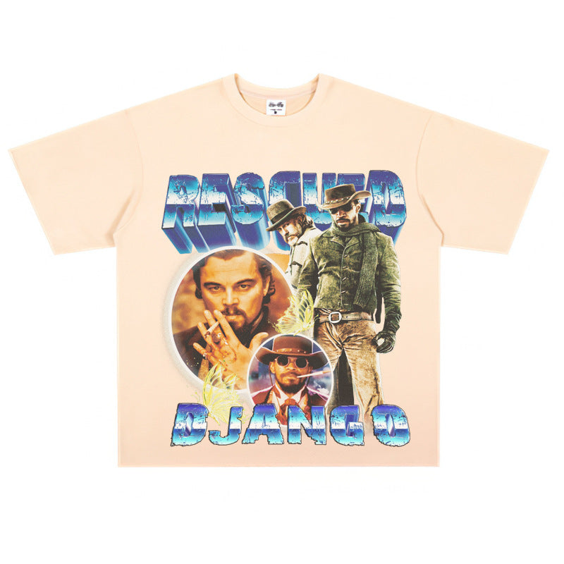 Film Star T Shirt Rescued Ginger Loose Retro Street American T-shirt Men and Women