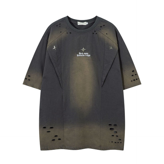 Remeras rock nacional summer short sleeve t-shirt ripped wash t-shirt short sleeve
