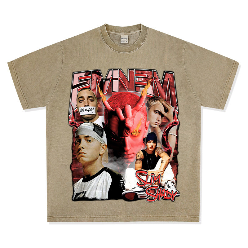 New york hip hop shop vintage hip hop EMINEM print short sleeve t-shirt