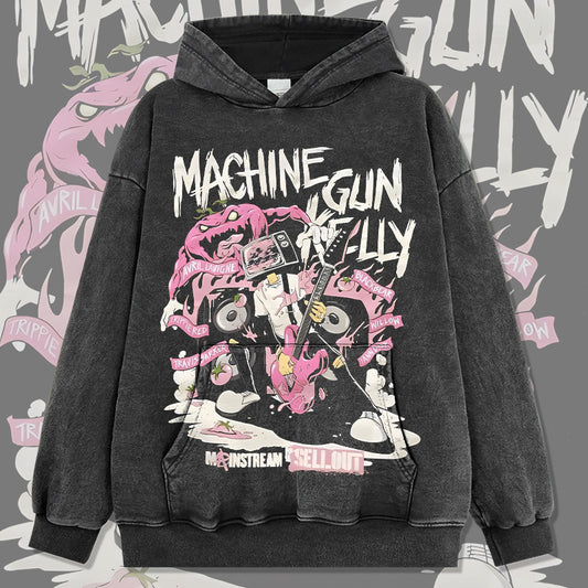 Marcas streetwear usa vintage hip hop mgk print crew neck sweater
