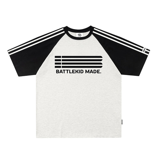 Vintage T Shirts Hip Hop Letter Embroidery Color Matching Short Sleeve T-Shirts