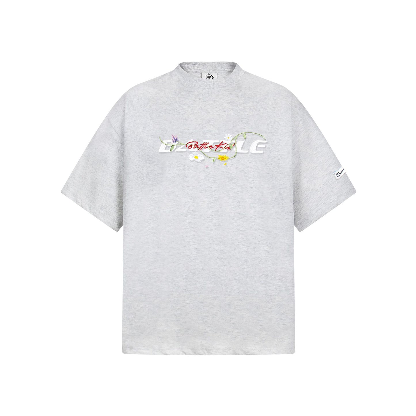 Hip Hop Clothes New York Vintage Floral Embroidery Summer Loose Casual Short Sleeve T-Shirt