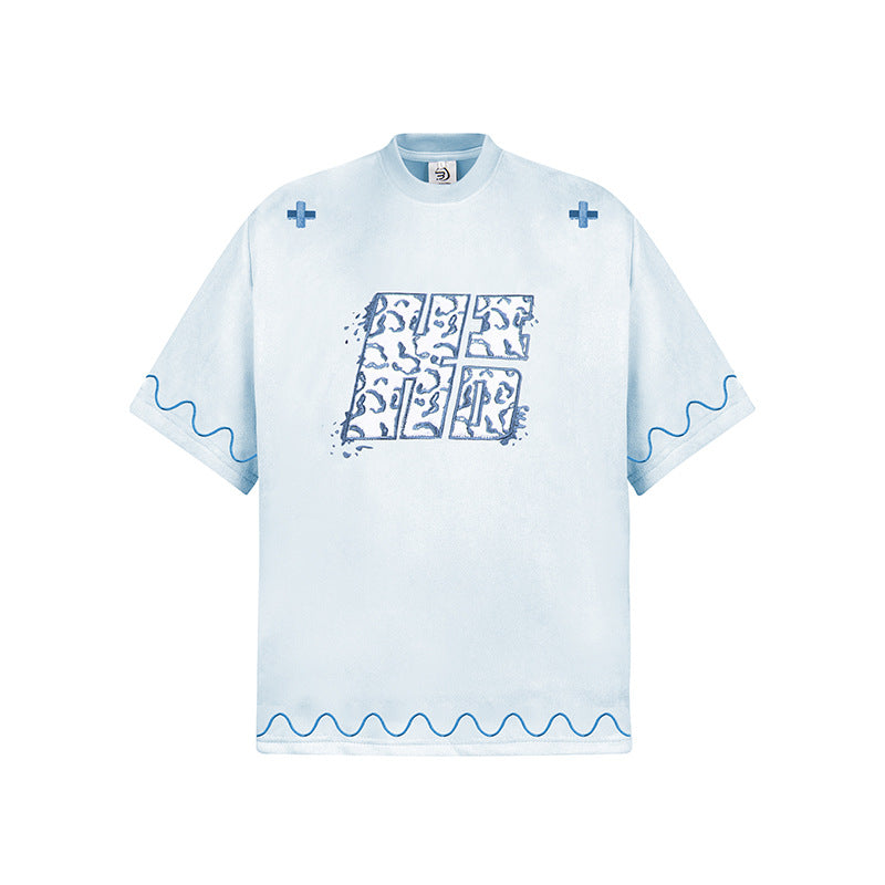New York Hip Hop Style Crew Neck Short Sleeve T-Shirt Summer Loose Casual T-Shirt