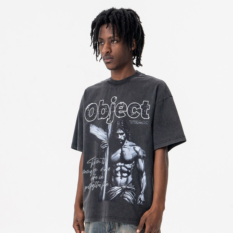 Vintage College Shirts Summer Crew Neck Short Sleeve T-Shirt
