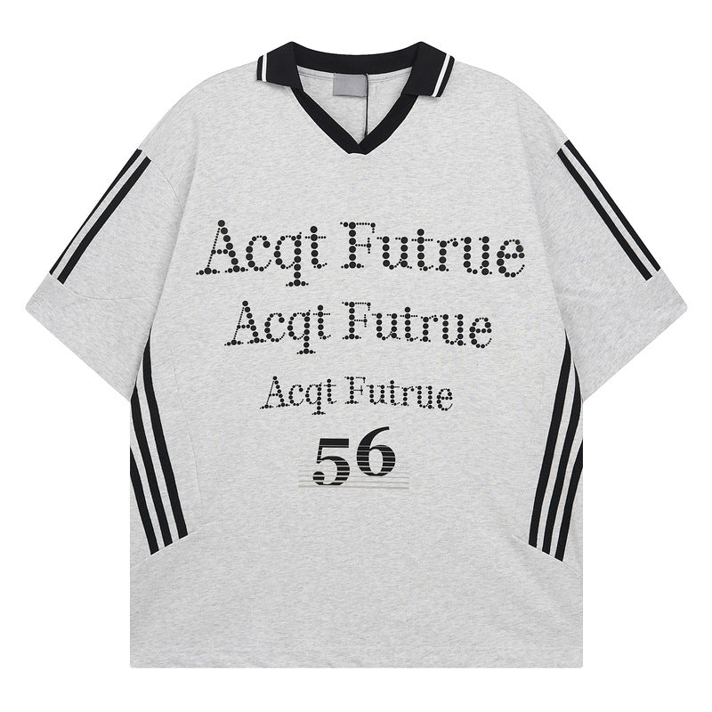 Racing oversized t shirt vintage jersey alphabet print short-sleeved t-shirt sports loose casual top