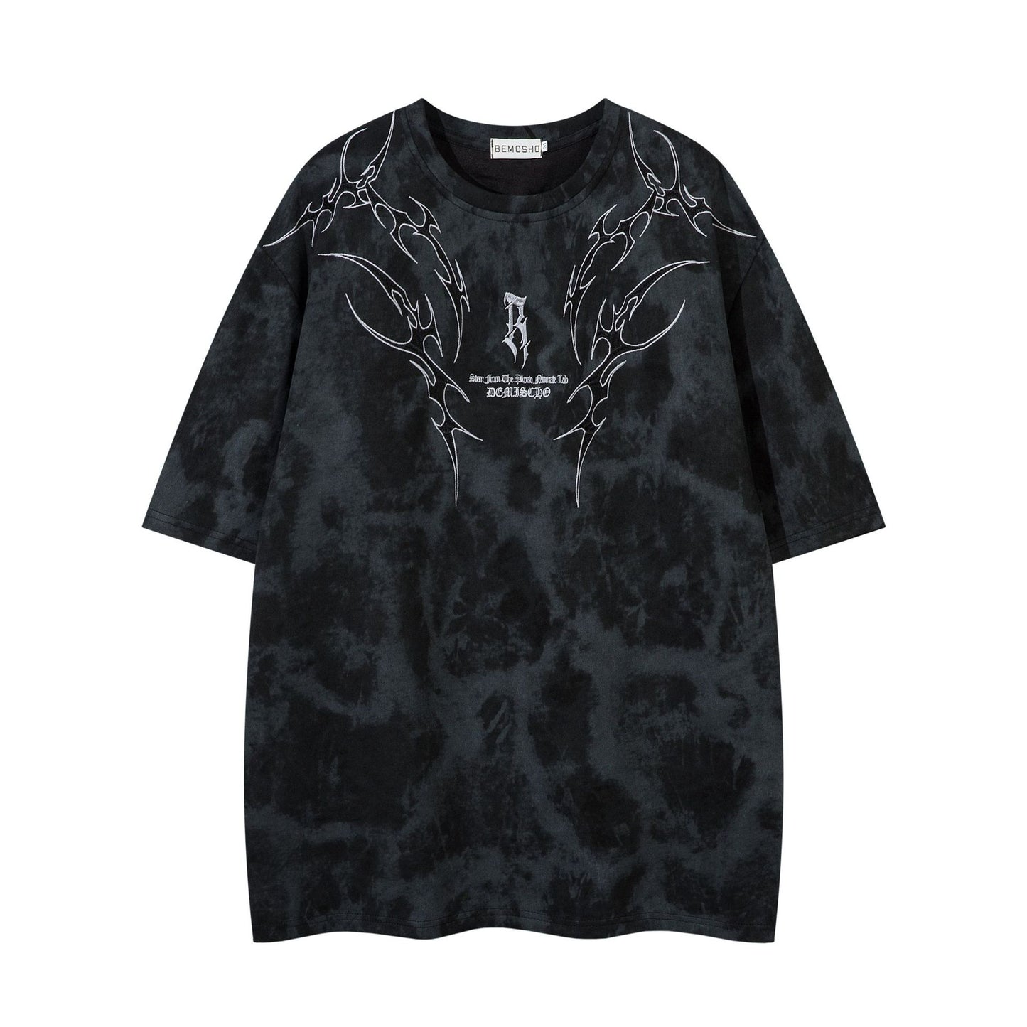 Hip Hop Clothing Summer Vintage Embroidered Short Sleeve T-Shirt
