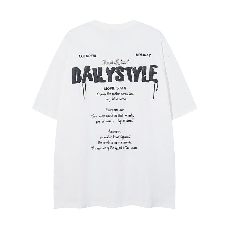 US drip outfits Summer Vintage Hip Hop Casual Loose Short Sleeve T-Shirts