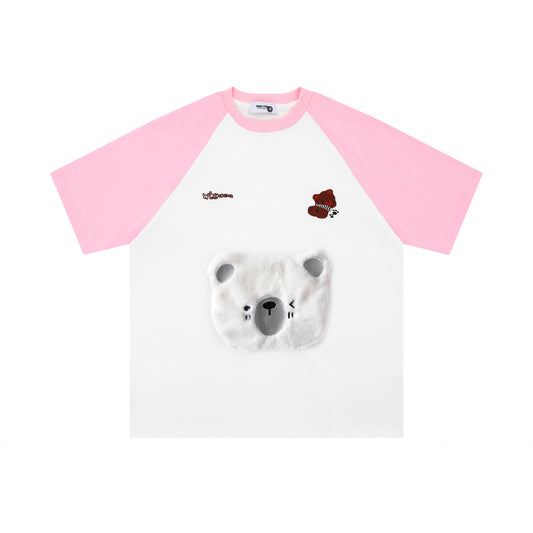 Camisetas Streetwear Summer Vintage Bear Print Casual Loose Short Sleeve T-Shirt