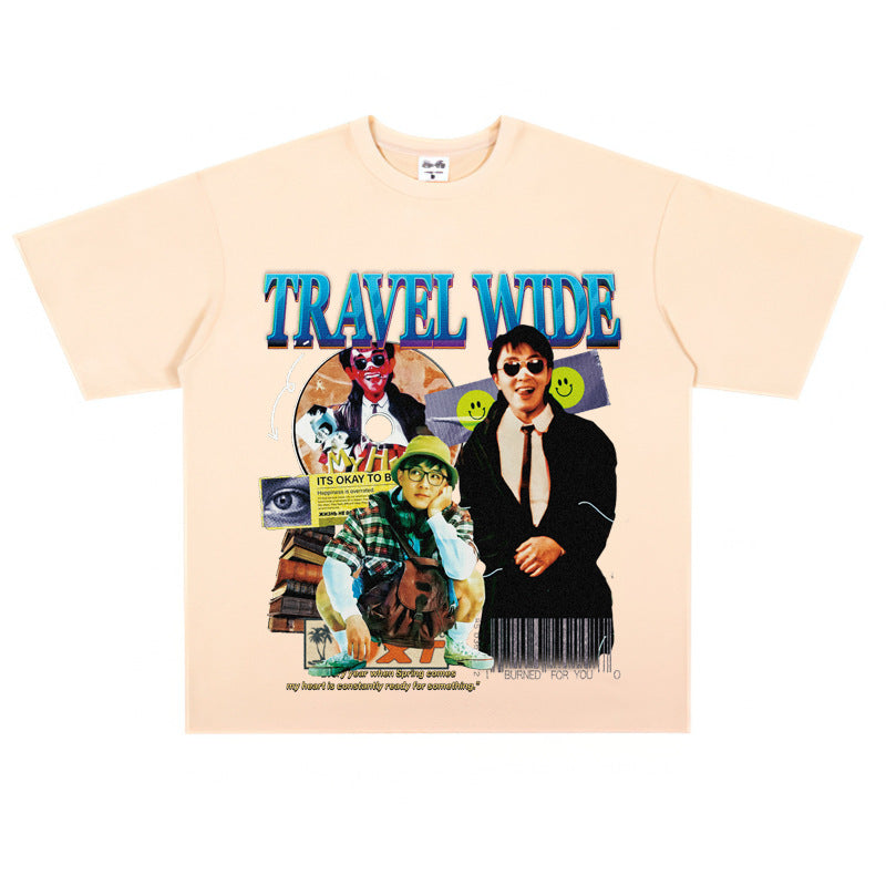 Film Star T Shirt Stephen Chow Short-Sleeved American Retro T-shirt for Men