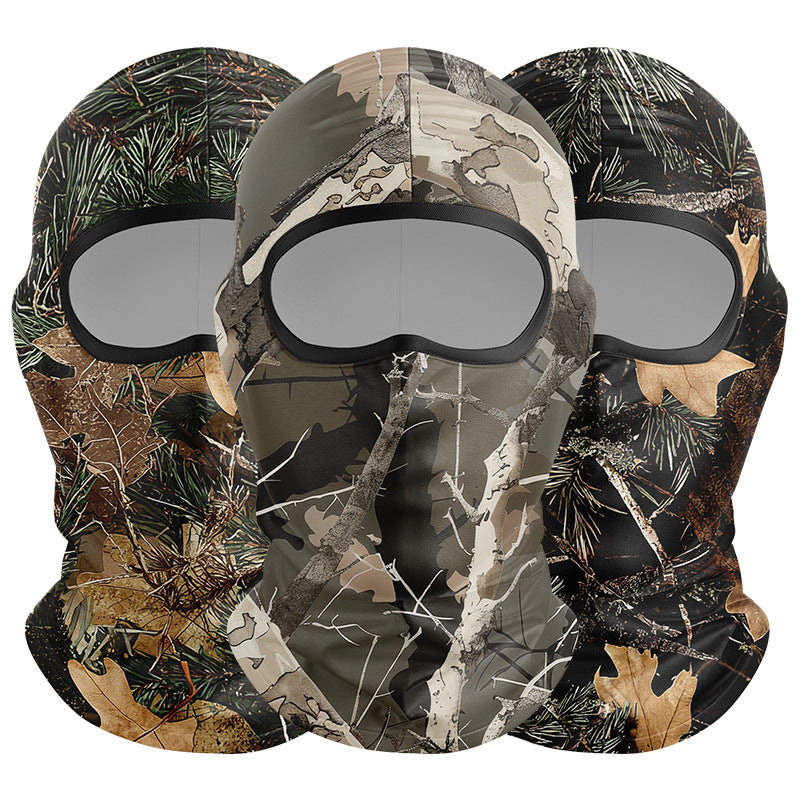 Cycling Windproof Hood Bionic Camouflage Printed Ice Silk Sunscreen Mask