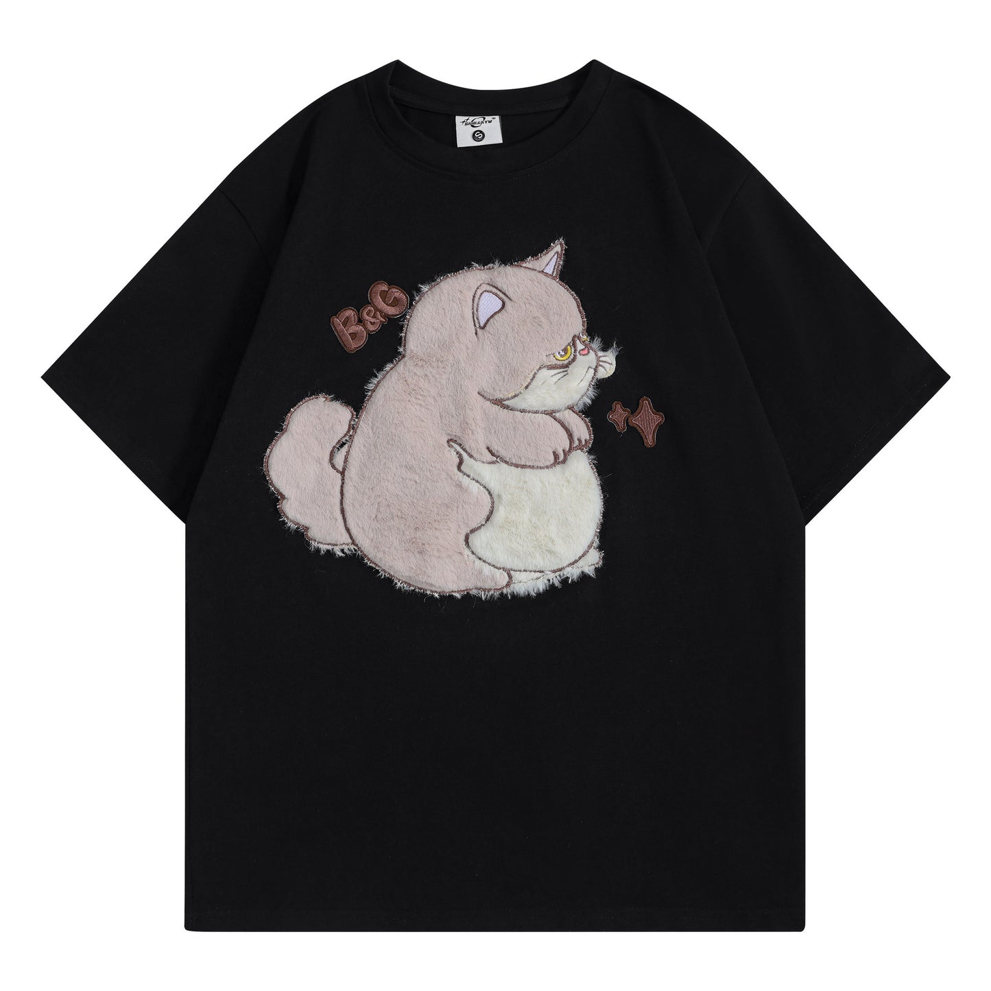 Camisetas streetwear Summer, Vintage Pussy Casual Loose Short Sleeve T-Shirt