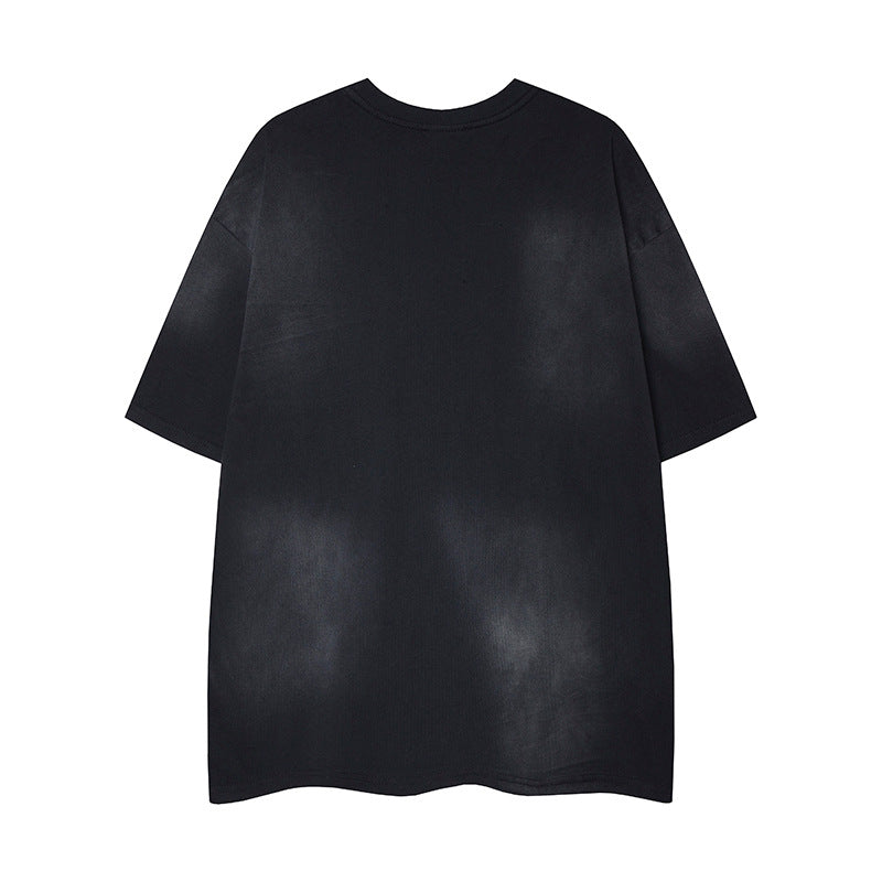 Nyc 1990 Shirt summer t-shirt men loose gradual change color t-shirt