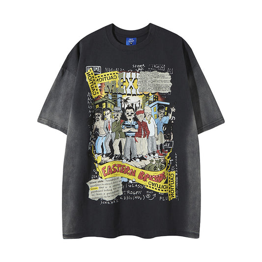Nyc T Shirt Hip Hop Crew Neck Short Sleeve T-Shirt Oversize T-Shirt