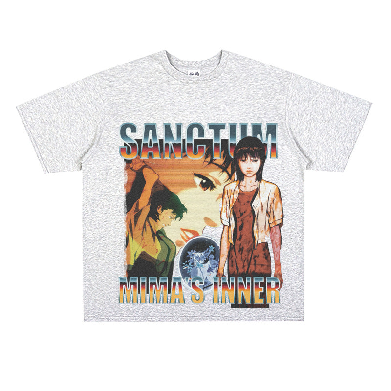 Film Star T Shirt Loose American Retro Street Cotton T-shirt for Men and Women