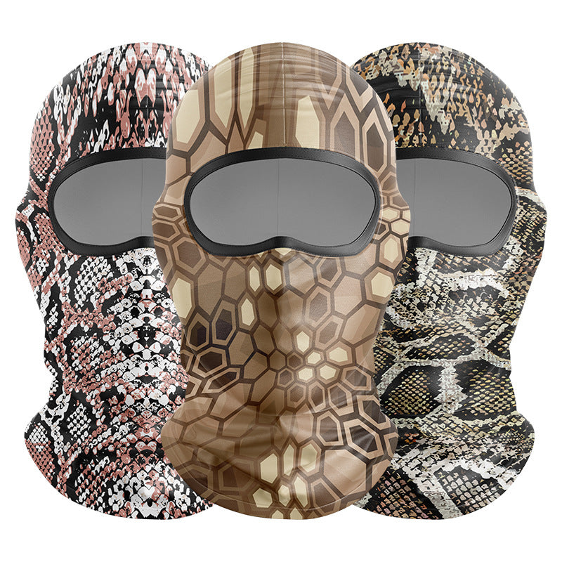 Cycling Windproof Hood Camouflage Python Ice Silk Mask Sunscreen Windproof