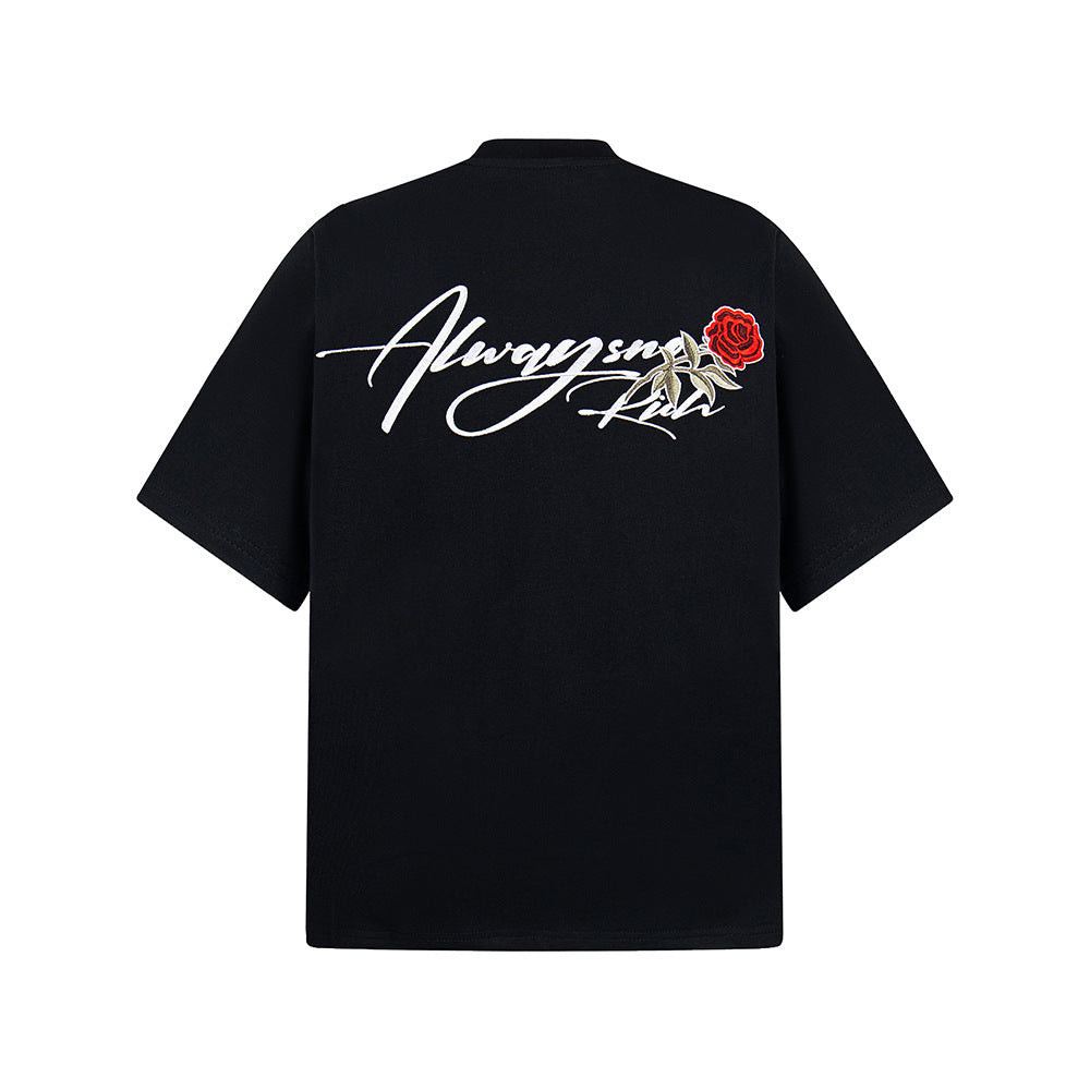 Hip Hop Clothes New York Vintage Short Sleeve T-Shirt Embroidery