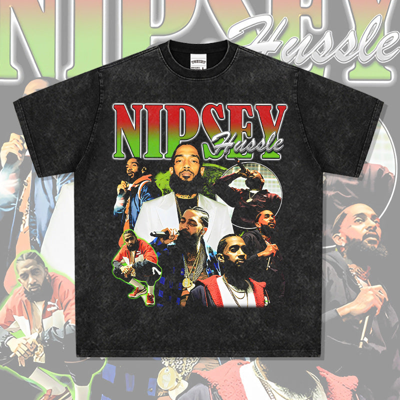 Marcas streetwear usa vintage Nipsey print short sleeve t-shirt