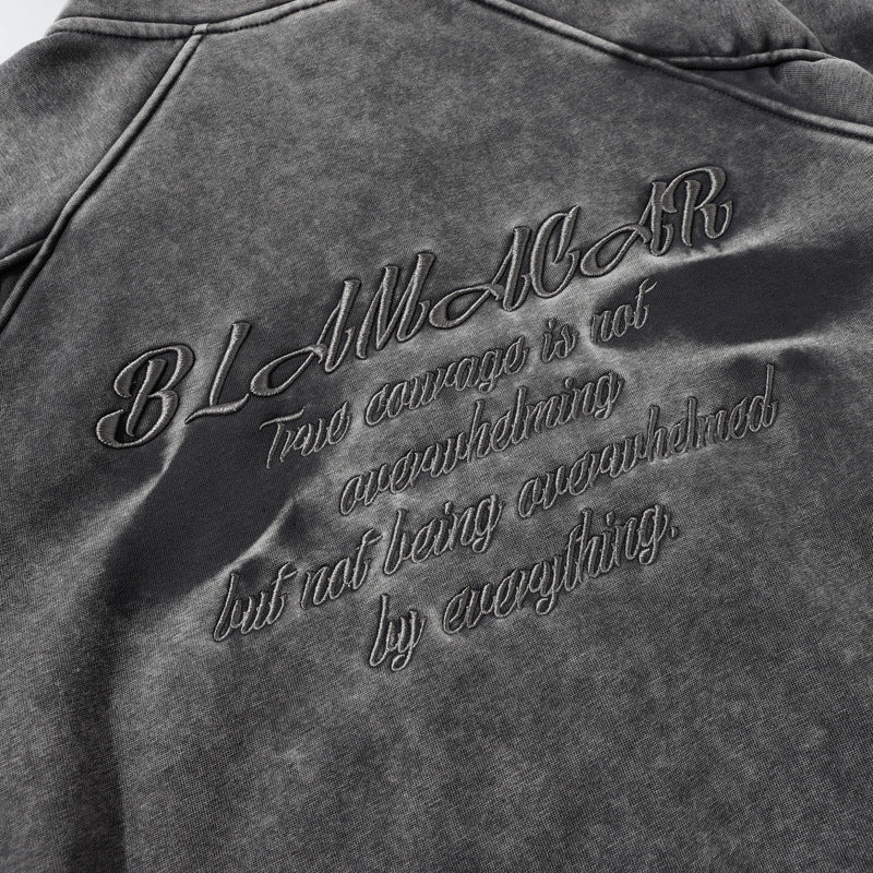 Streetwear Hoodie Winter Vintage Washed Old Hooded Sweater Loose Cardigan Jacket