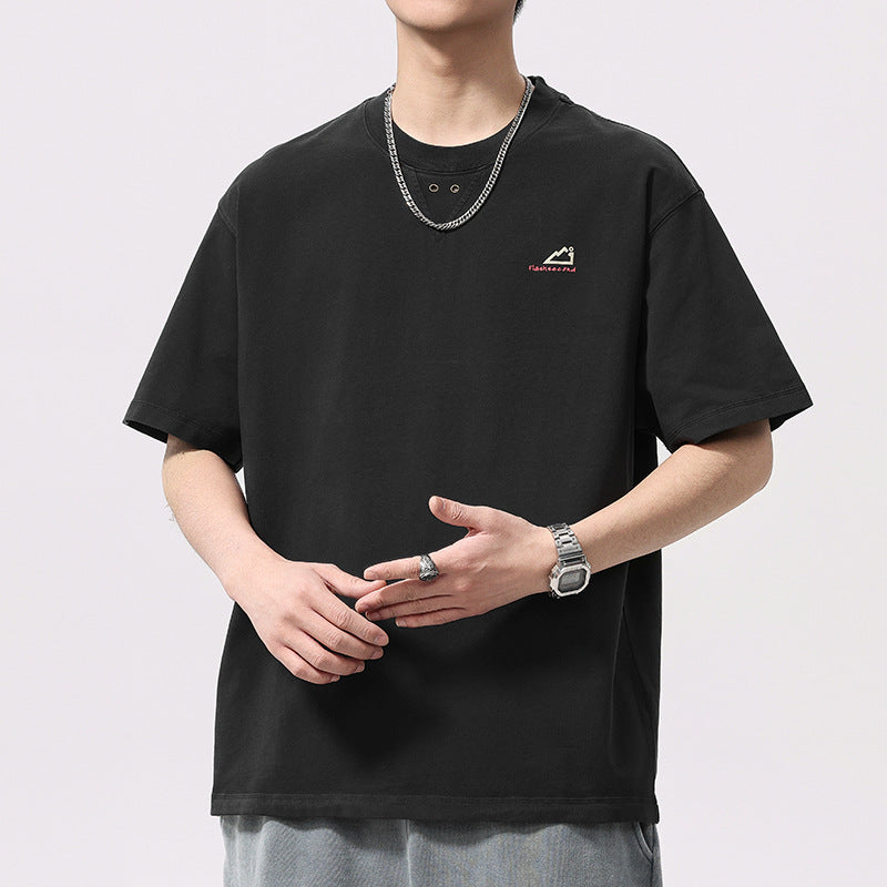 Mens T-shirts Vintage Printed Short Sleeves Summer Loose