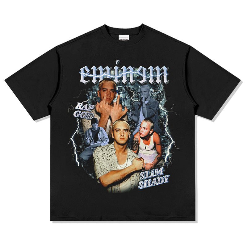 New york hip hop shop BC hip hop Eminem print short sleeve t-shirt