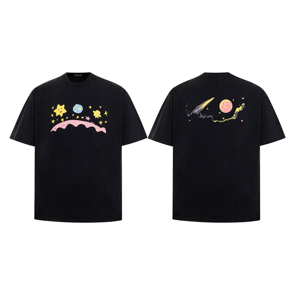 Nostalgia T Shirts Short Sleeve T-Shirt Loose Casual