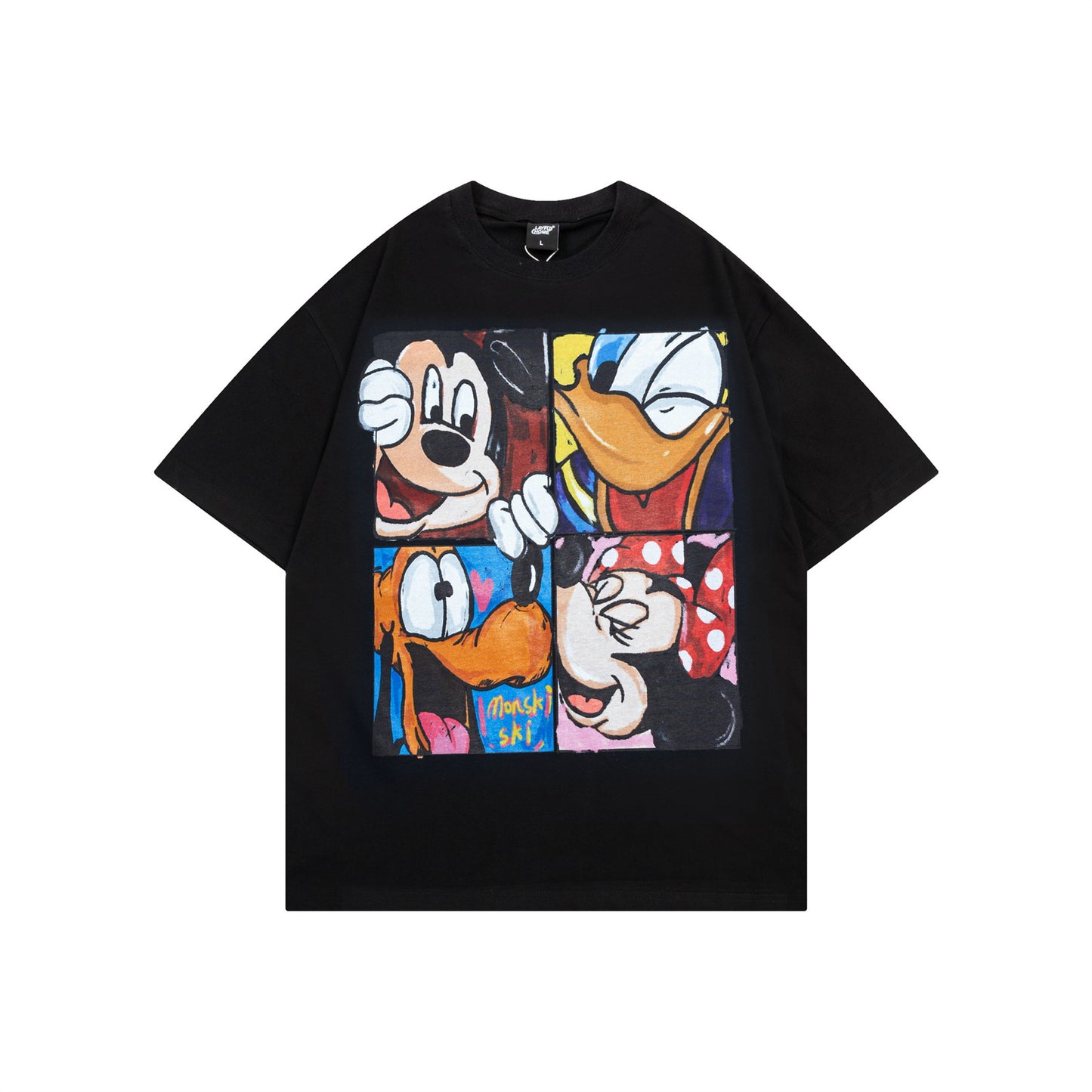 Vintage tarz t shirt vintage mickey print short sleeve t-shirt summer loose casual top