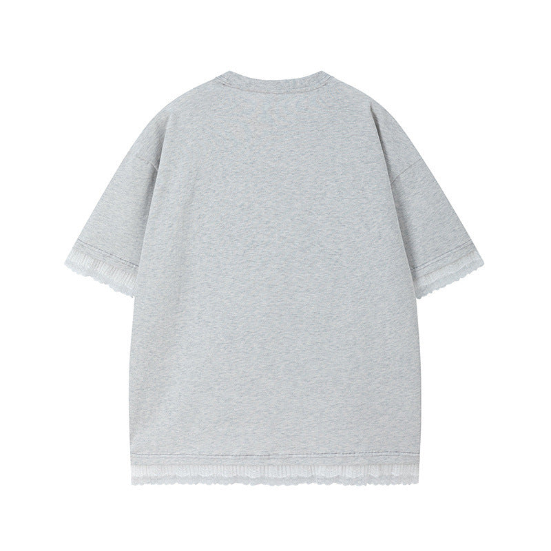 US drip outfits Summer Vintage Fruit Print Casual Loose Short Sleeve T-Shirts