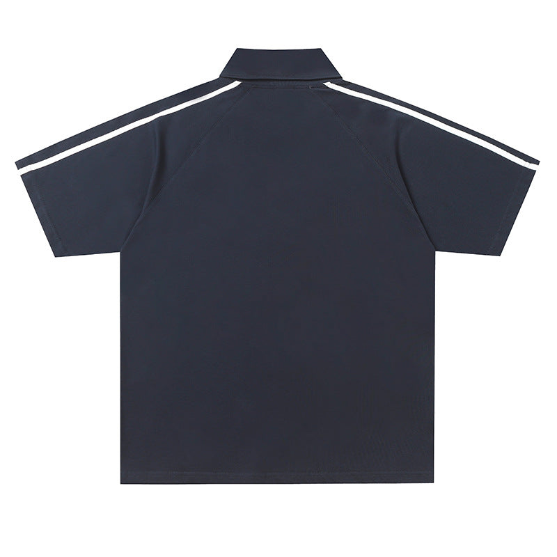 Hustle vintage summer short-sleeved t-shirt lapel polo shirt