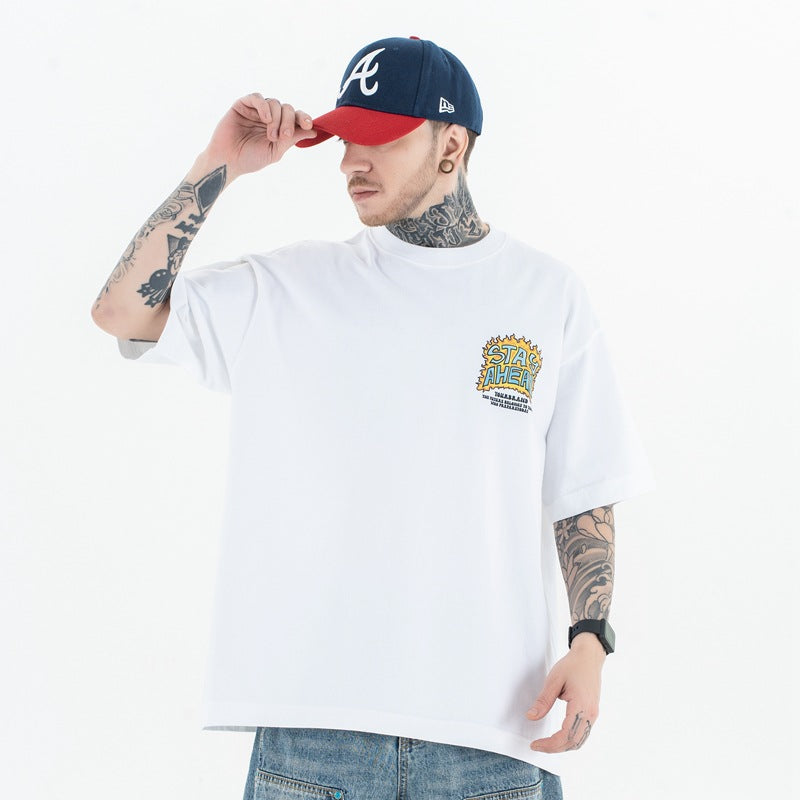 Vic Streetwear Summer Cartoon Print Short Sleeve T-Shirt
