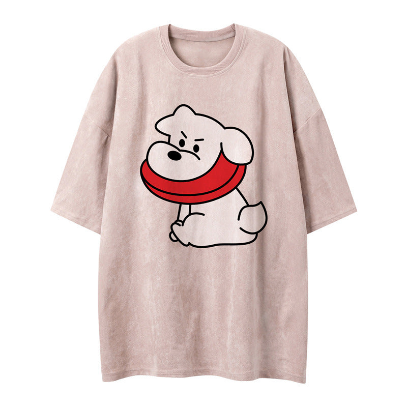US drip outfits summer doggy casual loose short sleeve T-Shirts