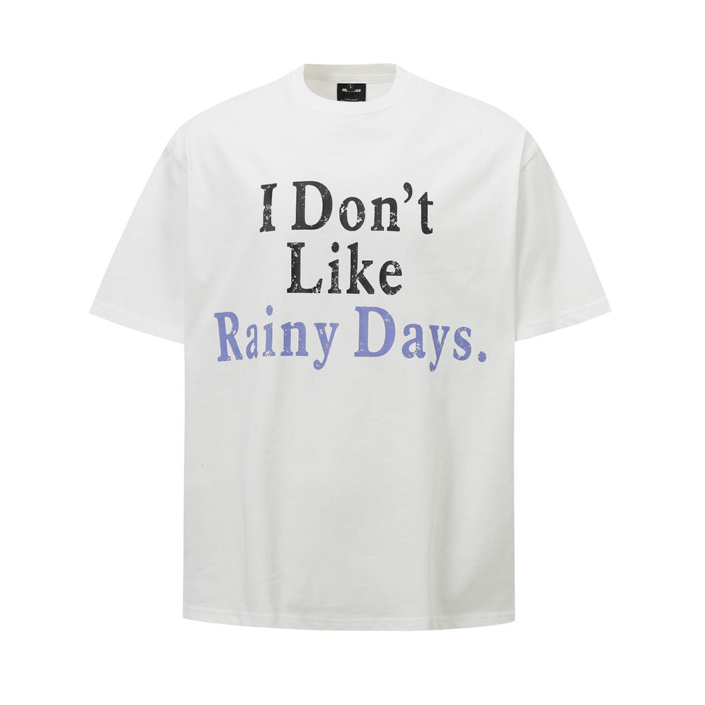 Hip Hop Clothes New York Vintage Lightning Print Pound Loose Crew Neck Short Sleeve T-shirt