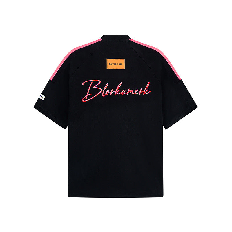 Hip Hop Clothes New York Embroidered T-Shirt Loose Short Sleeves