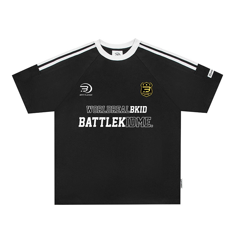 Vintage T Shirts Hip Hop Vintage Alphabet Embroidered Short Sleeve T-Shirt