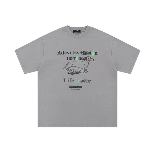 US drip outfits Summer Vintage Alphabet Print Casual Loose Short Sleeve T-Shirts